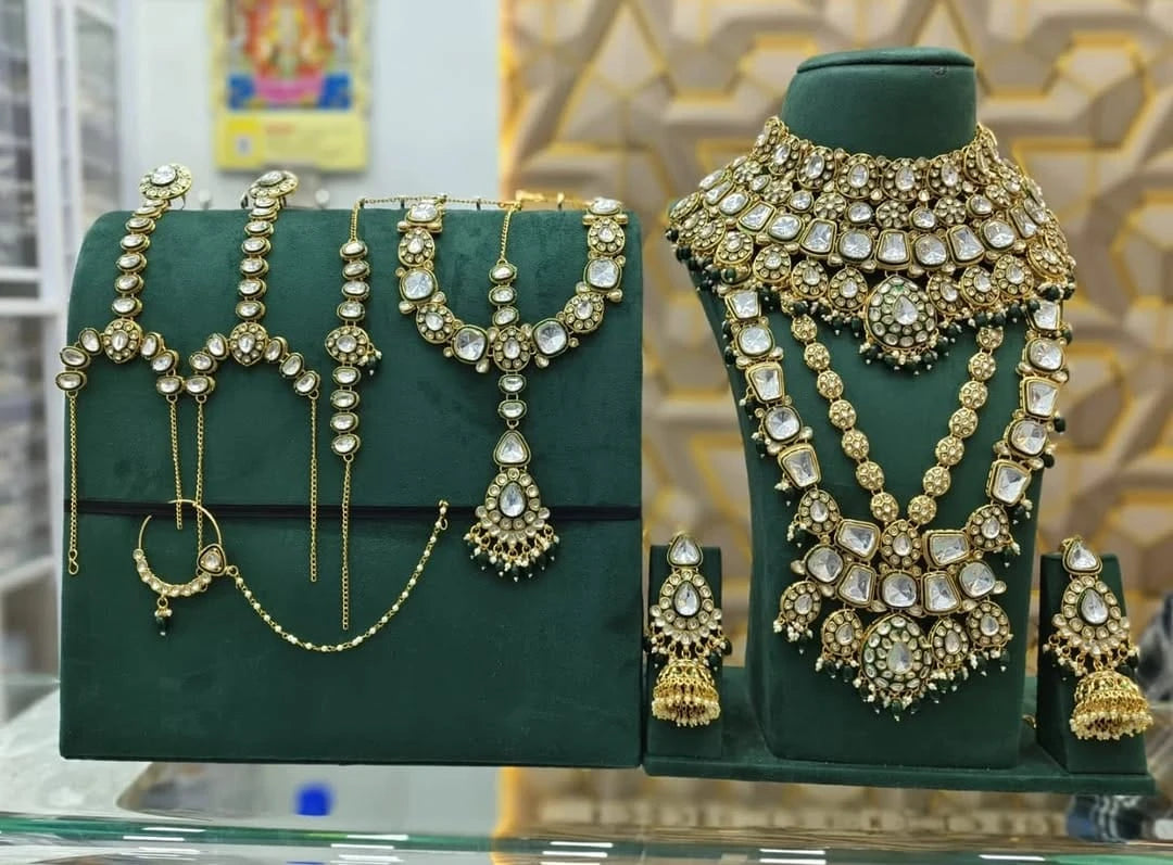 Zevar Jewellery Set Real Kundan Heavy Bridal Bridal Jewellery Set by Zevar