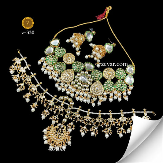 Zevar Jewelry Emerald Glow Choker Set by Zevar Jewellery
