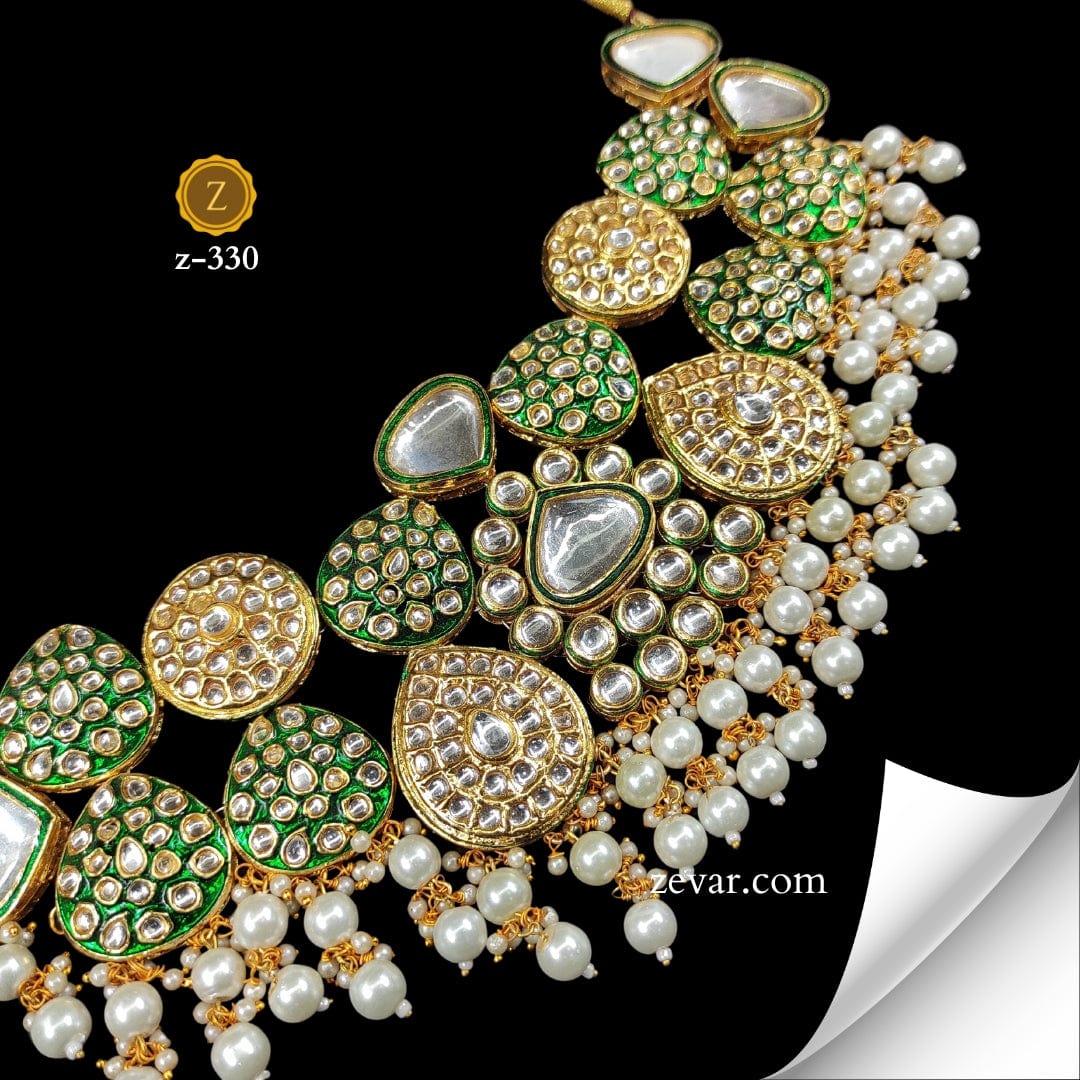 Zevar Jewelry Emerald Glow Choker Set by Zevar Jewellery