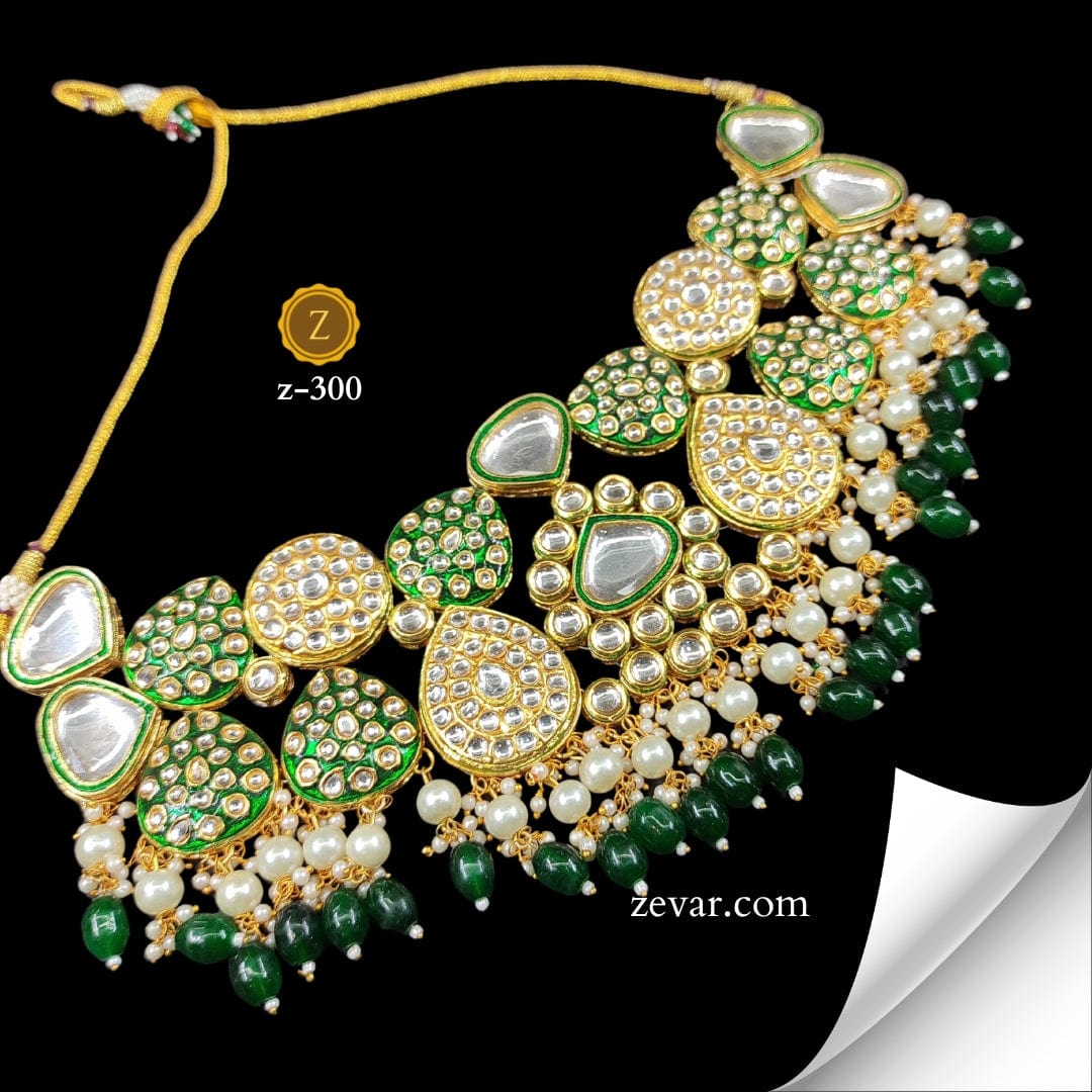 Zevar Jewelry Green Enchantment Choker Set by Zevar Jewellery