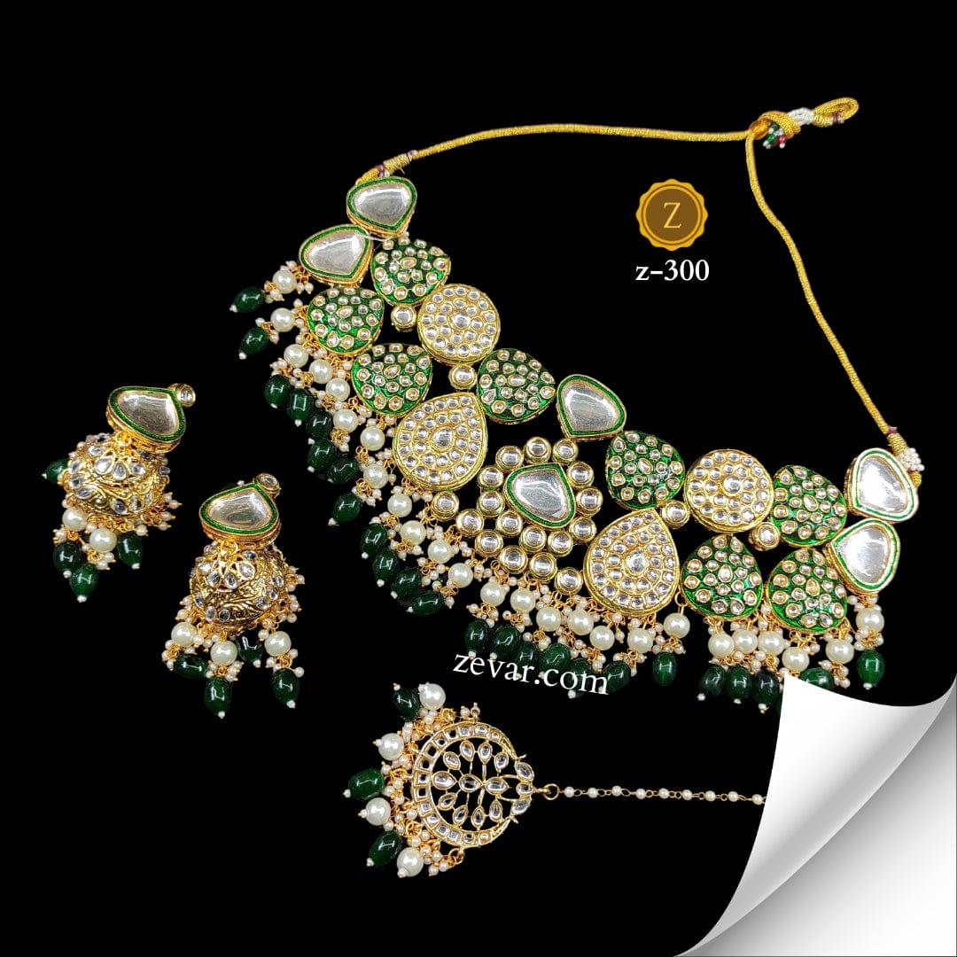Zevar Jewelry Green Enchantment Choker Set by Zevar Jewellery