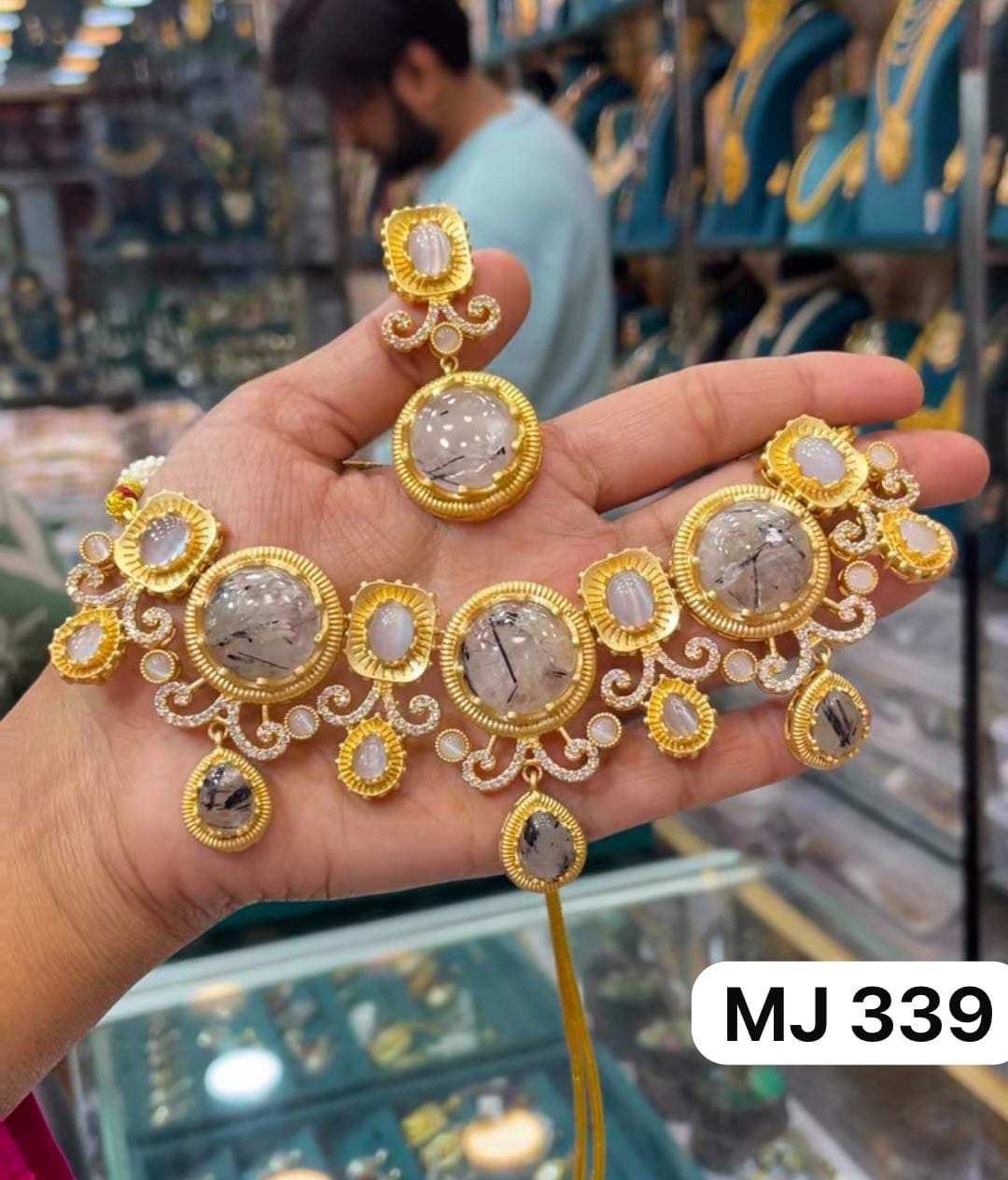 Zevar Jewelry > Necklace > Choker Silver Premium Jadau Polki Choker Necklace | Handcrafted Indian Jewelry