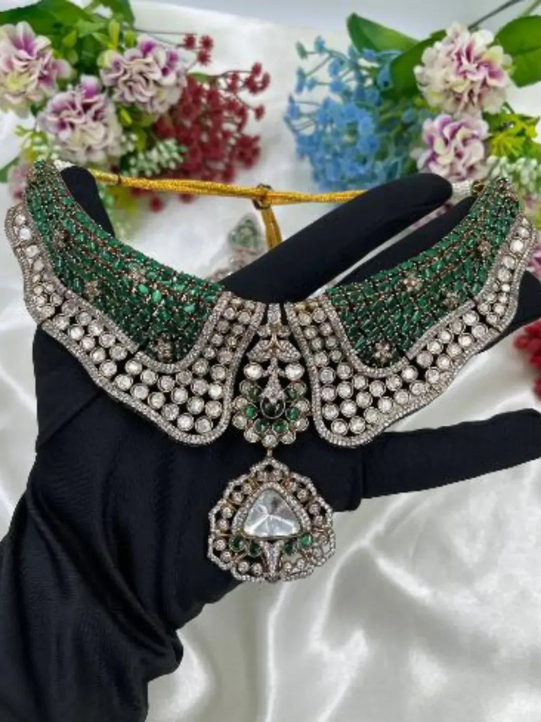 Zevar Jewelry Polki Uncut Kundan Choker Necklace | Premium Bridal Jewelry