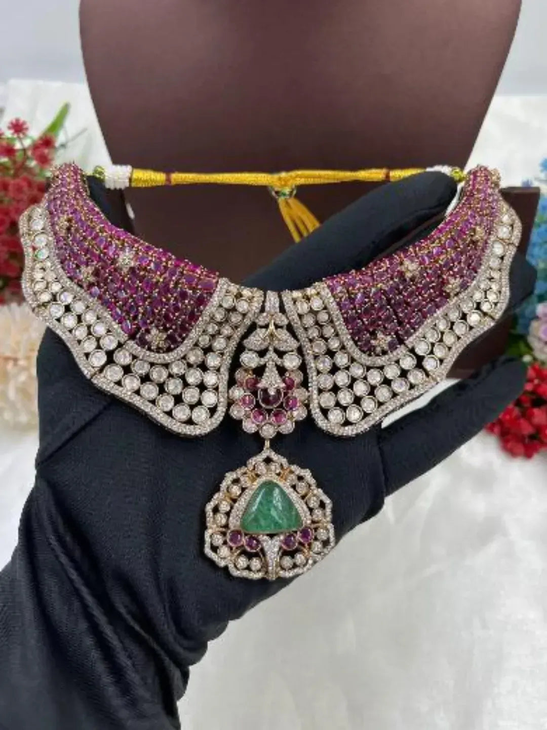 Zevar Jewelry Polki Uncut Kundan Choker Necklace | Premium Bridal Jewelry