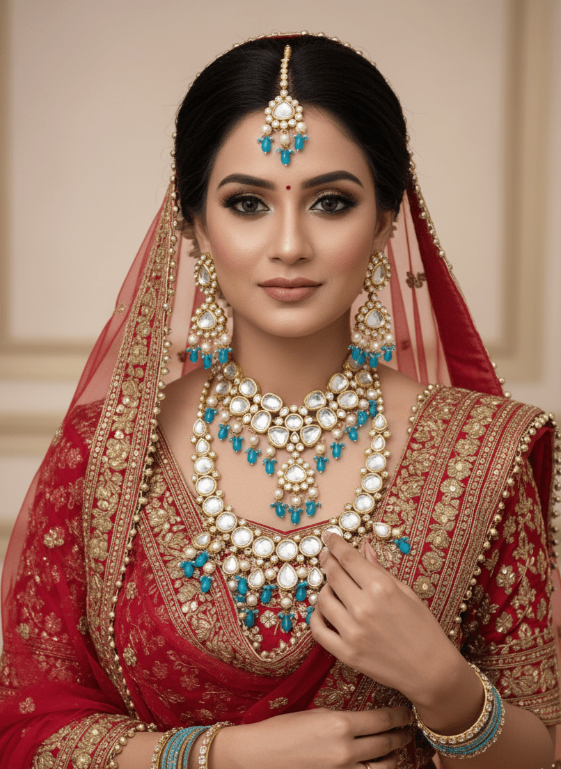 Zevar Jewelry Premium Quality New Collection Kundan Bridal Jewellery Earring With Maangtika