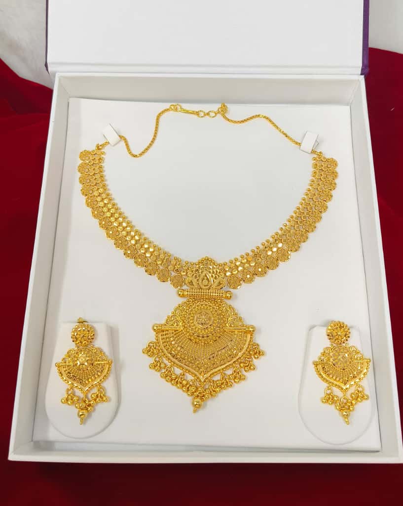 Zevar Jewelry Set Gold Plated Necklace Set | Elegant Jewelry & Earrings