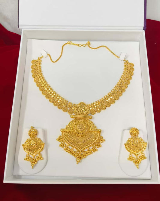Zevar Jewelry Set Gold Plated Necklace Set | Elegant Jewelry & Earrings
