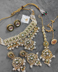 Zevar Jewelry Set Kundan Heavy Choker Necklace Set | Bridal Choker | Ethnic Jewelry