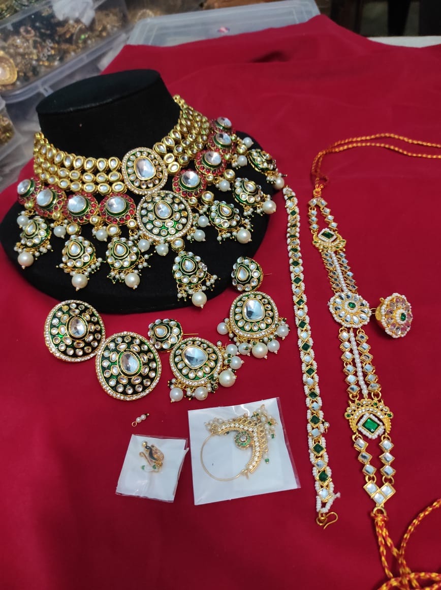 Zevar Jewelry Set Real Kundan Semi Bridal Jewelry Set | Traditional Indian Jewellery