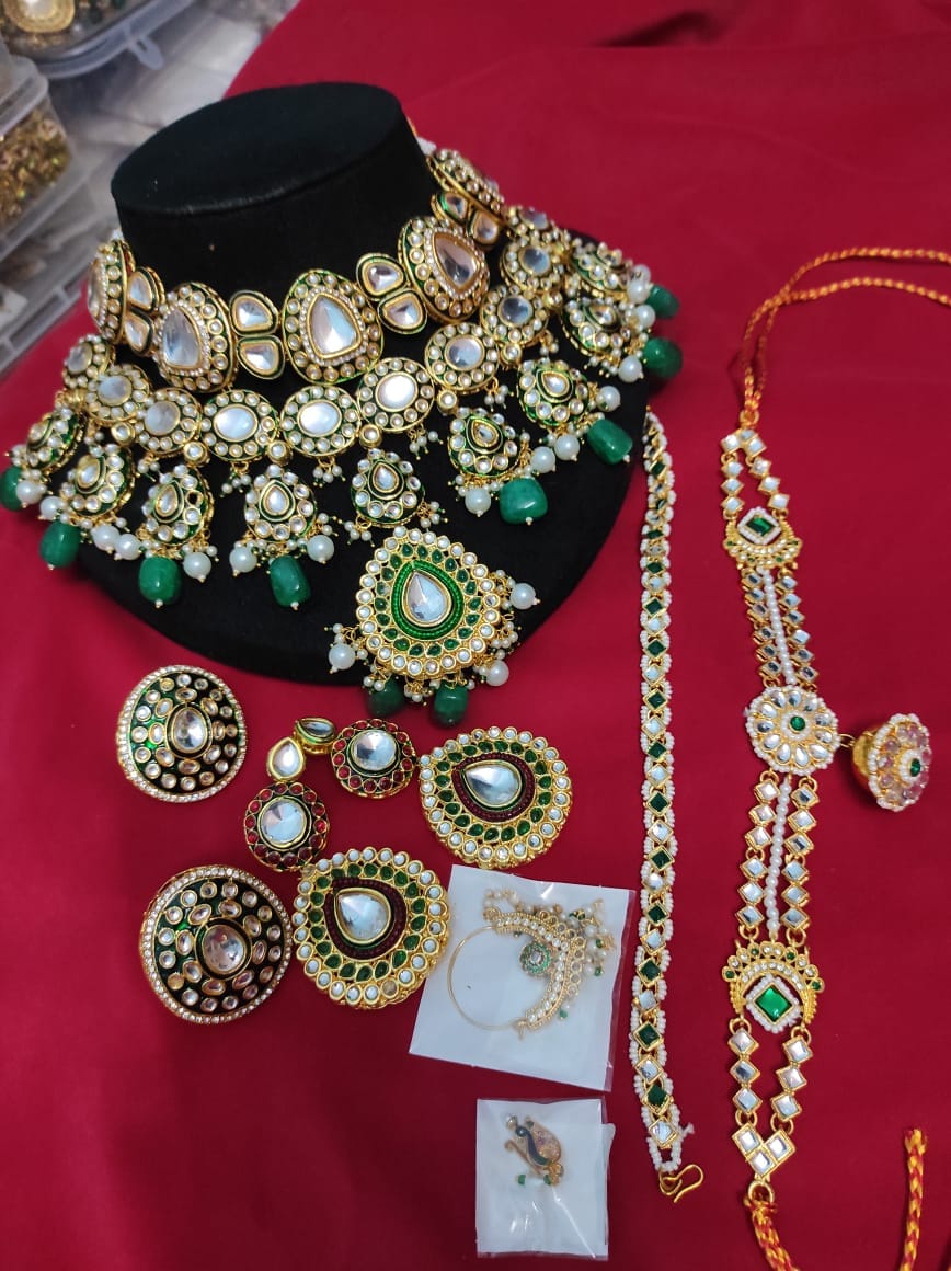 Zevar Jewelry Set Real Kundan Semi Bridal Jewelry Set | Traditional Indian Jewellery