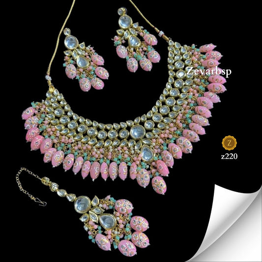 Zevar Jewelry Sets Blush Bloom Kundan Jewelry Set