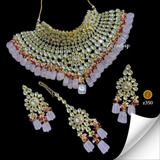 Zevar Jewelry Sets Blush Blossom Kundan Jewelry Set