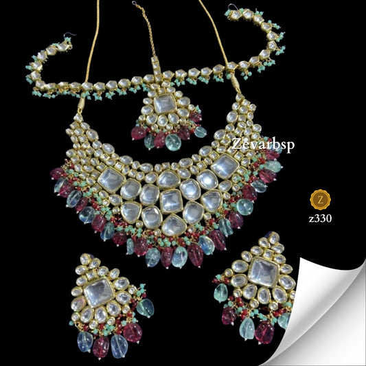 Zevar Jewelry Sets Carnival Cascade Kundan Multicolor Necklace