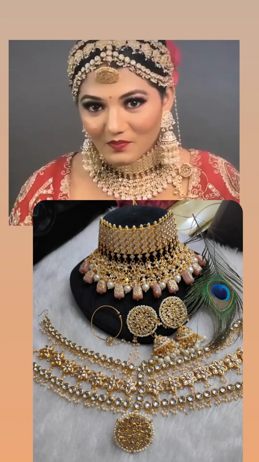 Zevar Jewelry Sets Elegant Heavy Kundan Semi-Bridal Jewellery Set