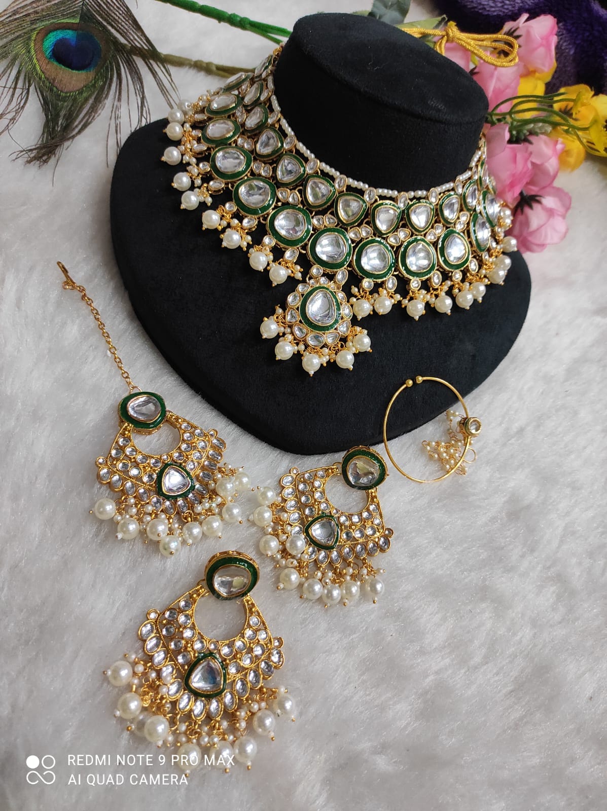 Zevar Jewelry Sets Elegant White Kundan Necklace Set – Timeless Bridal Jewelry