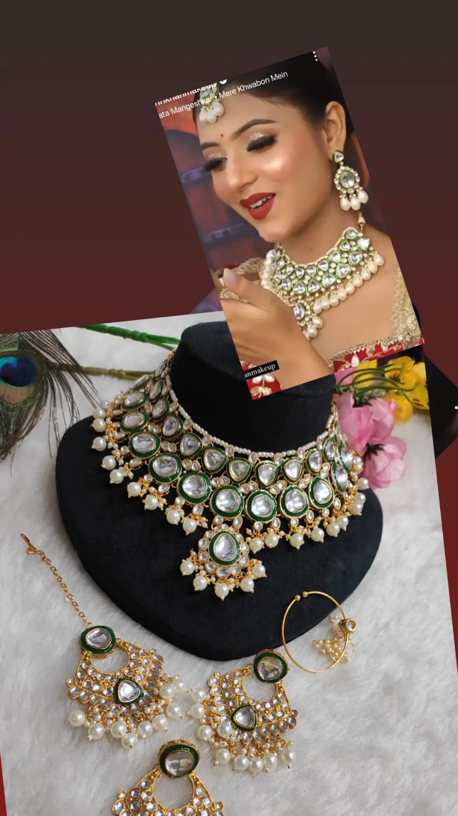 Zevar Jewelry Sets Elegant White Kundan Necklace Set – Timeless Bridal Jewelry