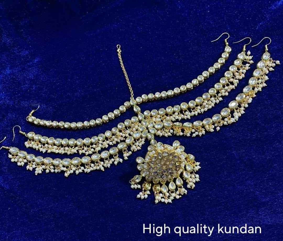Zevar Jewelry Sets Exquisite Heavy Mangtikka Mathapatti for Bridal Glamour