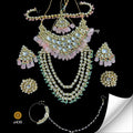 Zevar Jewelry Sets Green and Pink Harmony Kundan Jewelry Set