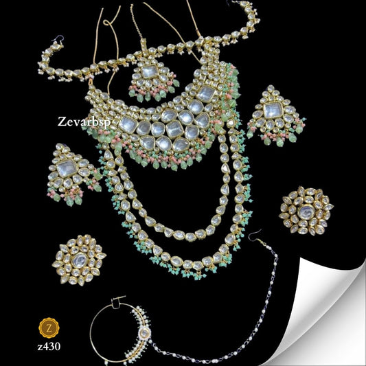Zevar Jewelry Sets Green Envy Kundan Choker Ensemble