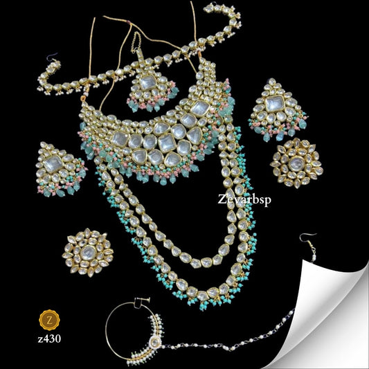 Zevar Jewelry Sets Green Radiance Kundan Jewelry Set