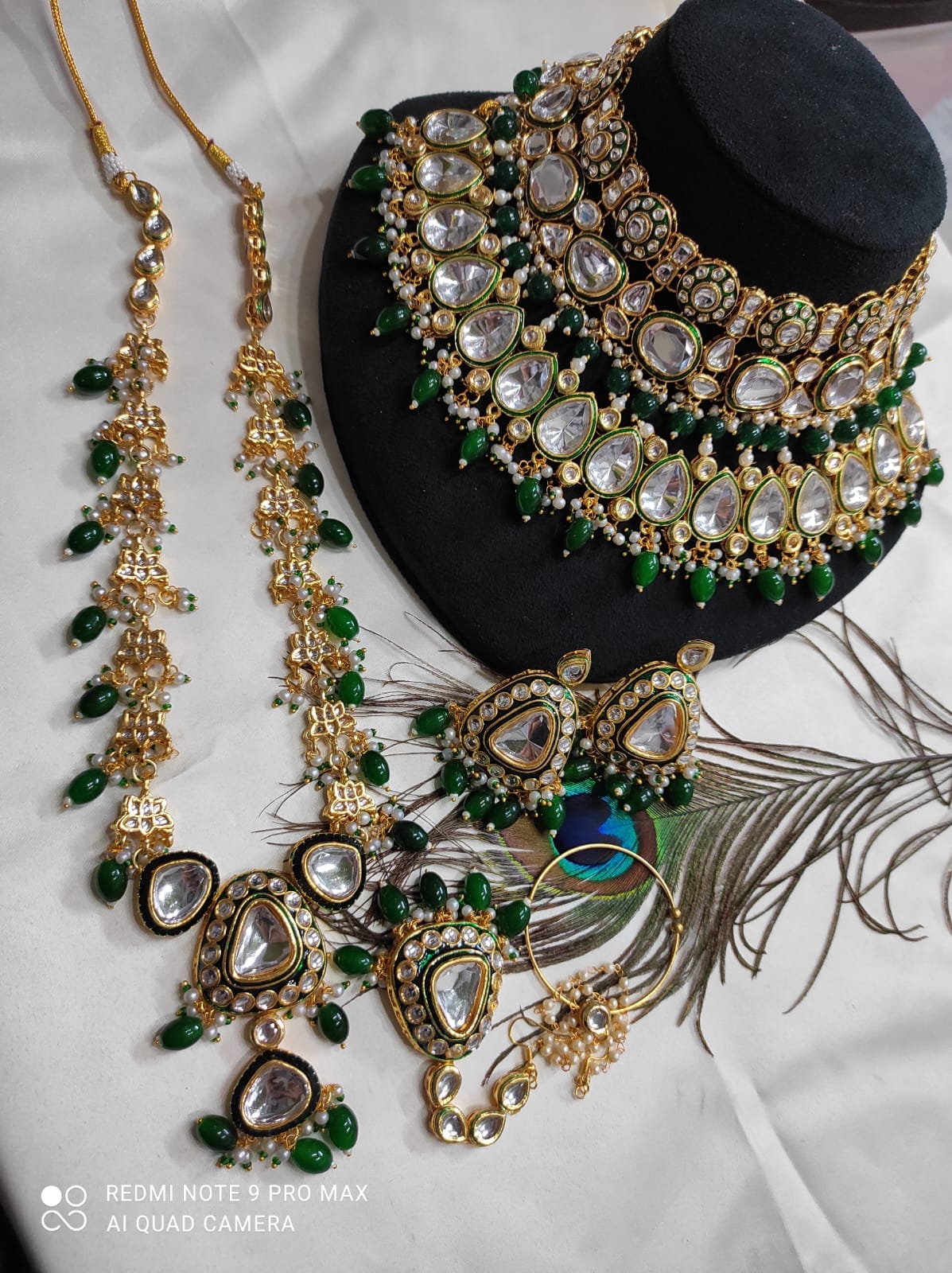 Zevar Jewelry Sets Heavy Kundan Jewellery Set With Choker & Long Necklace