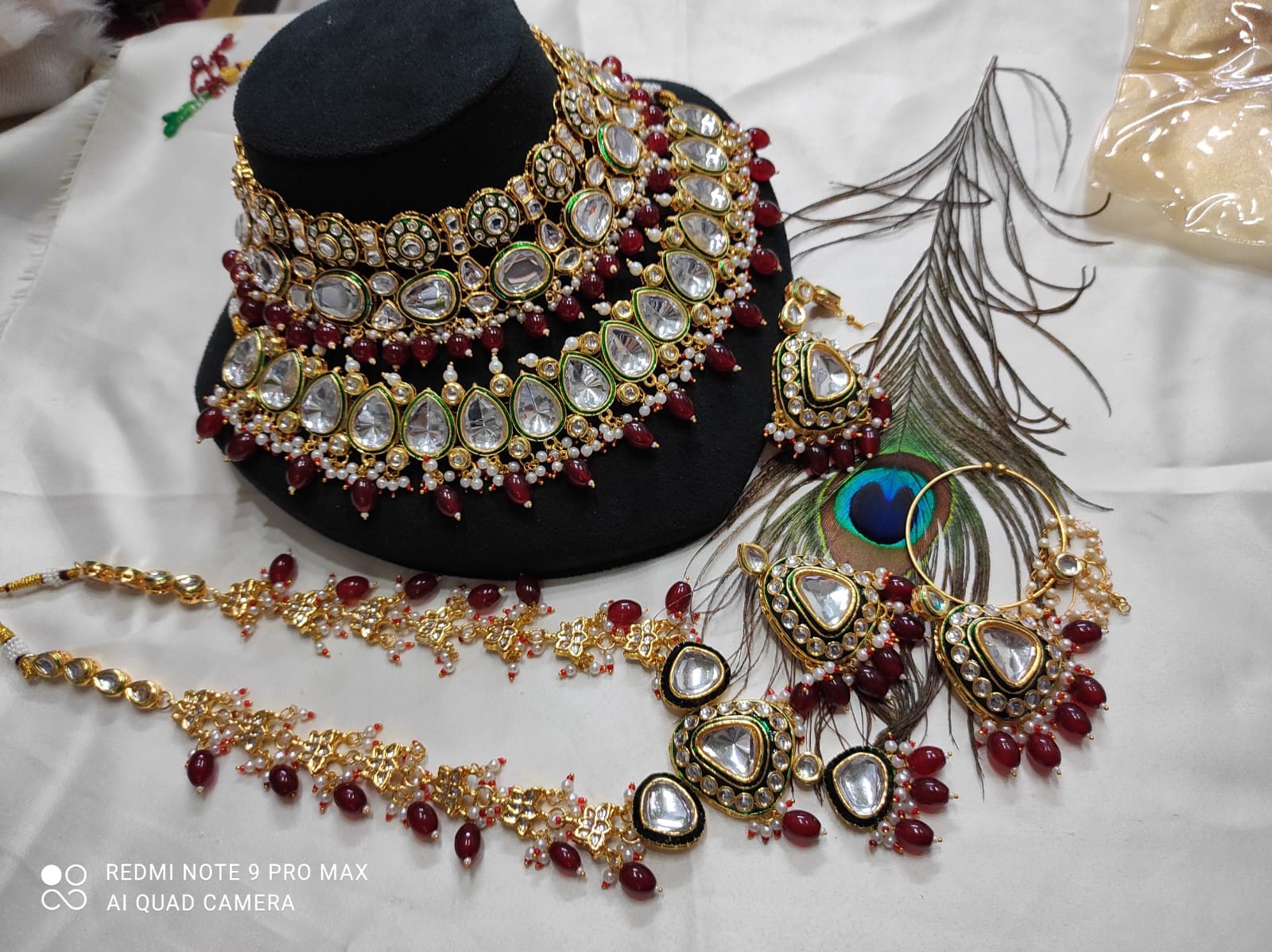 Zevar Jewelry Sets Heavy Kundan Jewellery Set With Choker & Long Necklace