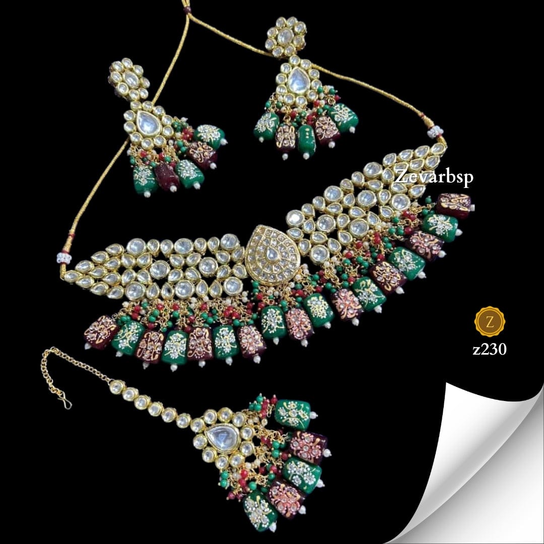 Zevar Jewelry Sets Kaleidoscopic Elegance Kundan Necklace Set