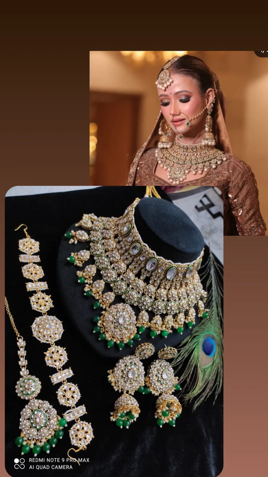 Zevar Jewelry Sets Majestic Dark Green Kundan Jewelry Set – Premium Bridal Ensemble