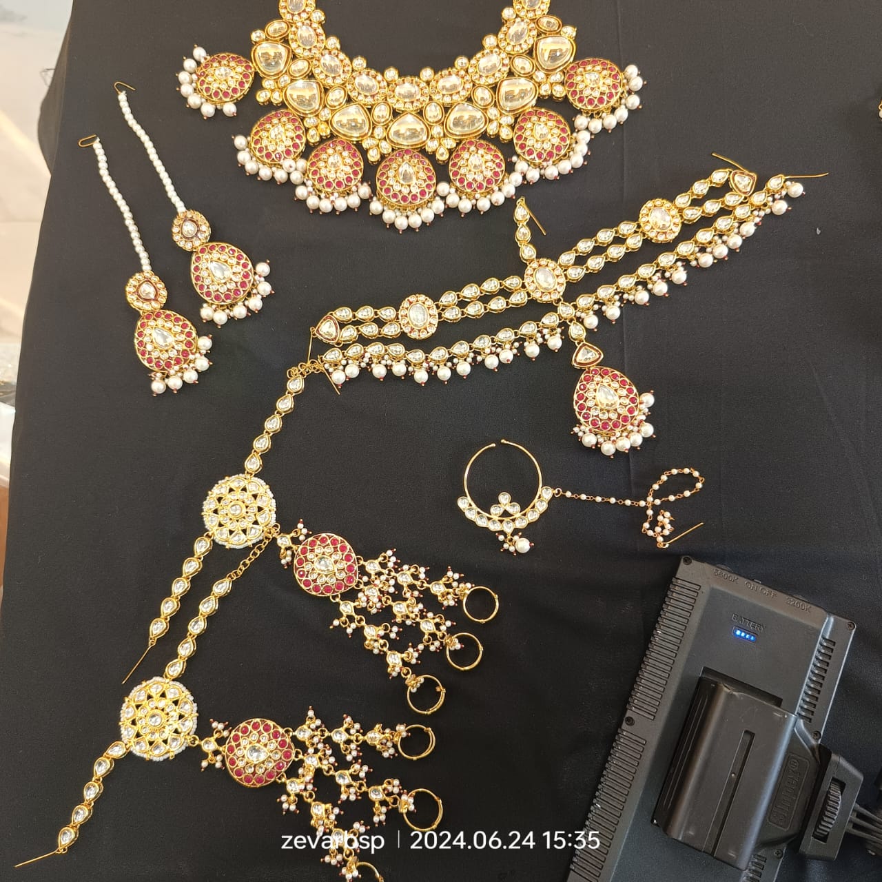 Zevar Jewelry Sets Opulent Heavy Kundan Bridal Set