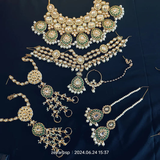 Zevar Jewelry Sets Opulent Heavy Kundan Bridal Set