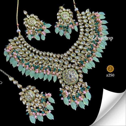 Zevar Jewelry Sets Radiant Green Kundan Choker Set