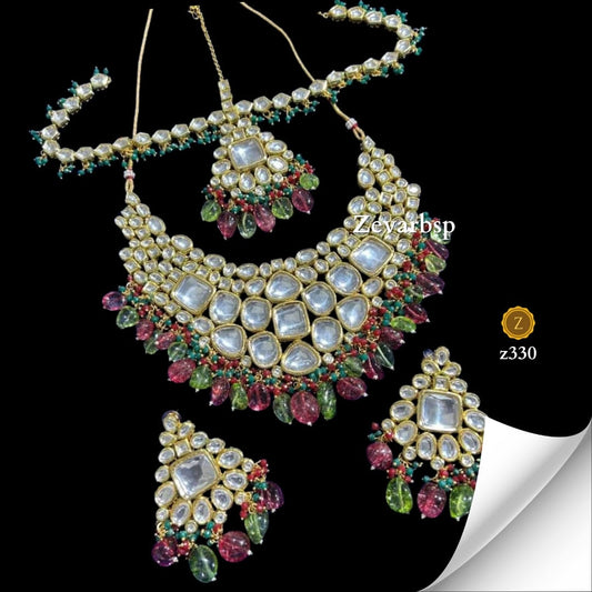 Zevar Jewelry Sets Rainbow Radiance Kundan Necklace Ensemble