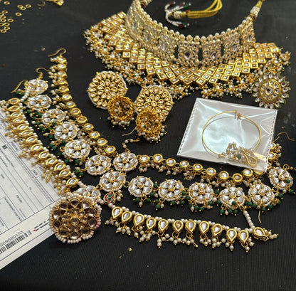 Zevar Kundan Bridal Jewellery Exquisite Kundan Bridal Necklace Set with Matching Earrings