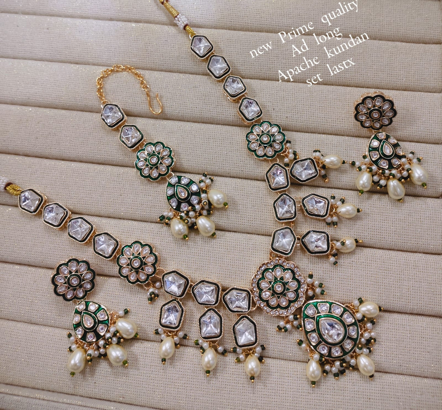 Zevar Long necklace White AD Long Necklace Set – Designer Indian Bridal Jewelry Online