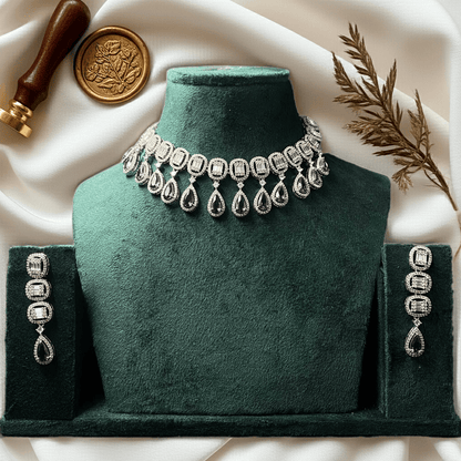 Zevar Necklace AD Choker Necklace