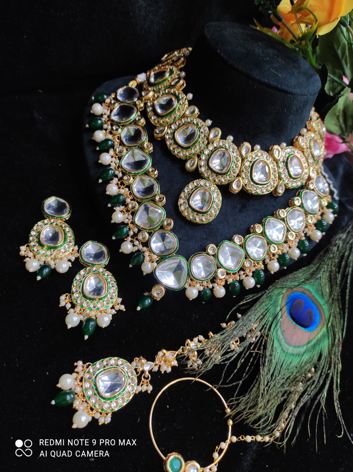 Zevar Necklace Elegant Heavy Kundan Choker Necklace Set