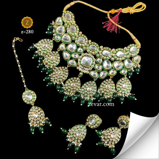 Zevar Necklace Emerald Oasis Choker Set by Zevar Jewellery