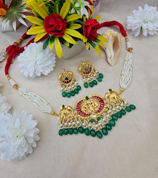 Zevar Necklace Exquisite Pachi Kundan Choker | Bridal Jewellery Elegance