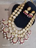 Zevar Necklace Long Kundan Heavy Necklace Set – Party Statement Jewellery Set