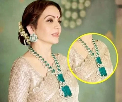 Zevar Necklace Majestic Emerald Bridal Necklace – Inspired by Nita Ambani | Zevar Jewelry
