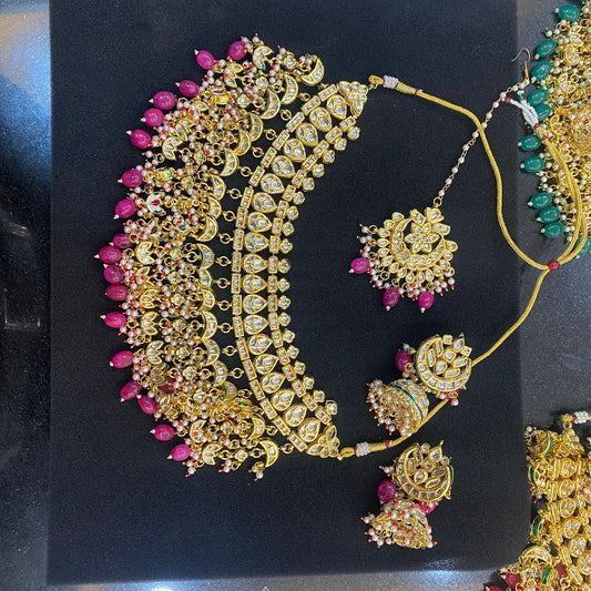 Zevar Necklace Pink Passion Kundan Necklace Set