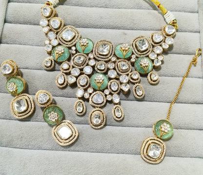 Zevar Necklace Polki Uncut Kundan Choker Necklace | Traditional Indian Jewelry