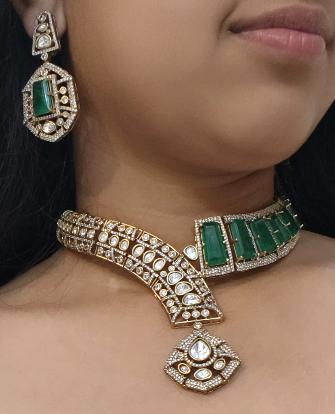 Zevar Necklace Polki Uncut Kundan Necklace - Indian Bridal Jewelry