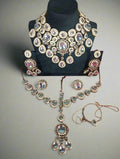 Zevar Necklace semi bridal white jewelry set