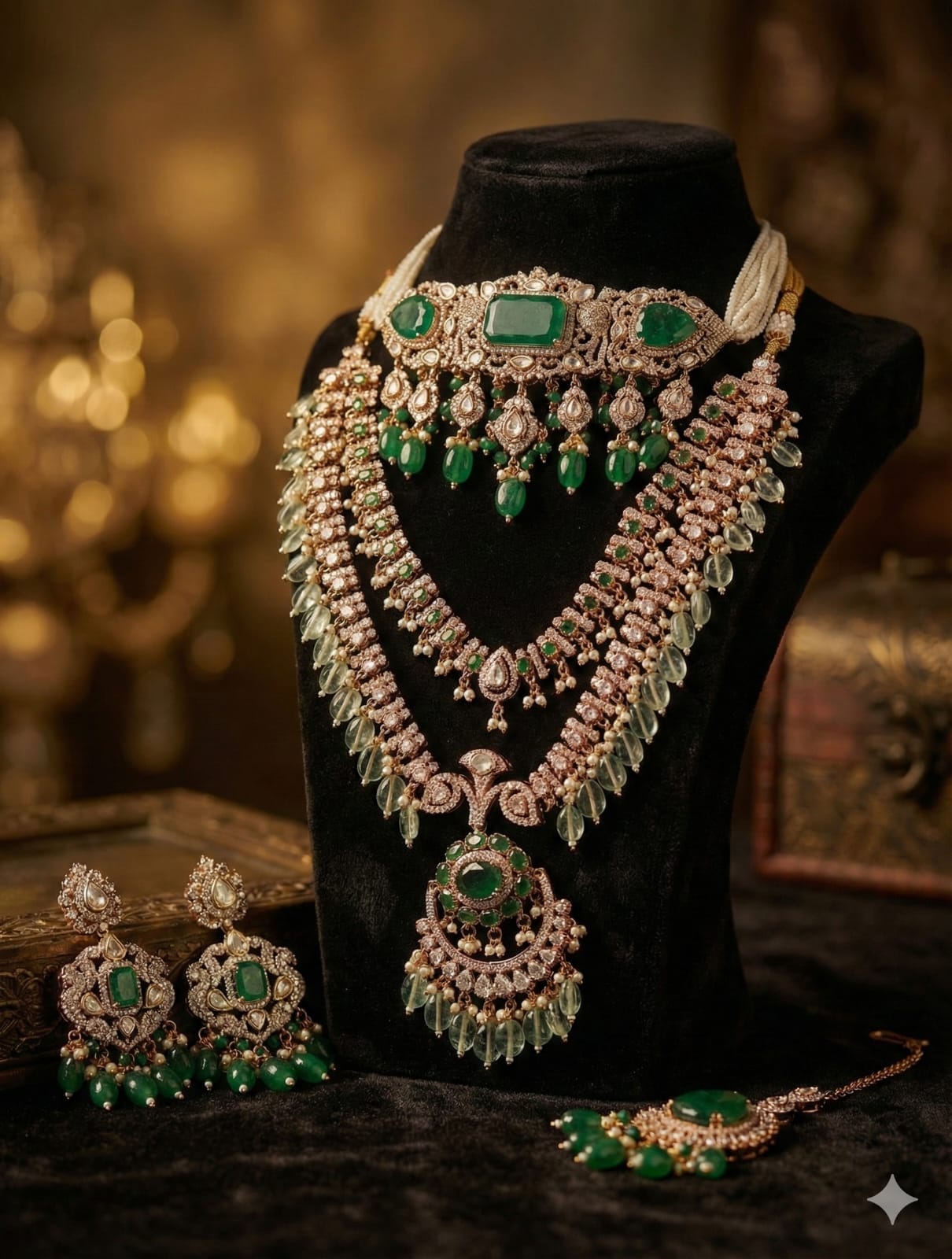 Zevar Necklace Set Exquisite Polki Doublet Necklace Set | Bridal & Antique Style