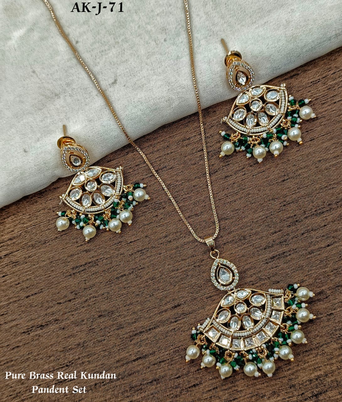 Zevar Necklace Set Jadau Kundan Pendent Necklace Set | Zevar Indian Jewelry