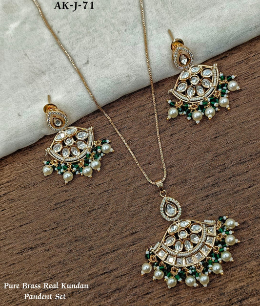 Zevar Necklace Set Jadau Kundan Pendent Necklace Set | Zevar Indian Jewelry