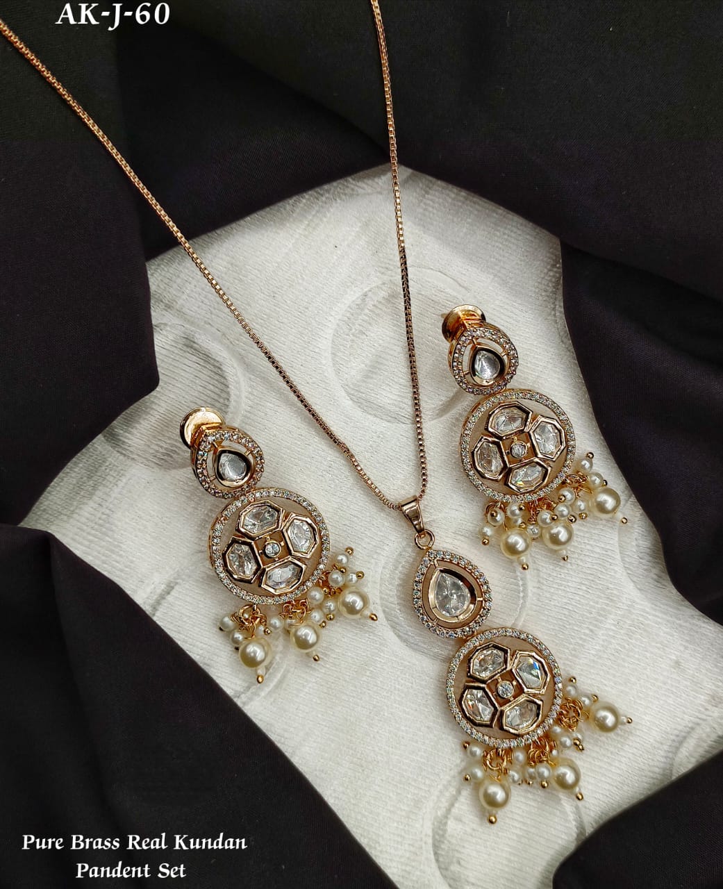 Zevar Necklace Set Jadau Kundan Pendent Necklace Set | Zevar Indian Jewelry