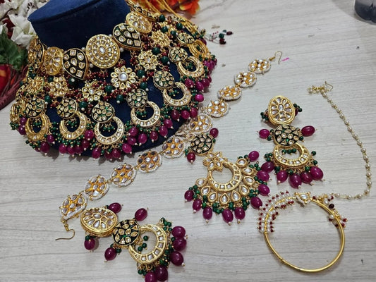 Zevar Necklace Timeless Glamour: Kundan Choker Necklace Set for Effortless Elegance