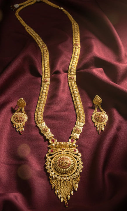 Zevar Necklaces Gold Plated Meenakari Long Necklace | Traditional Indian Jewelry